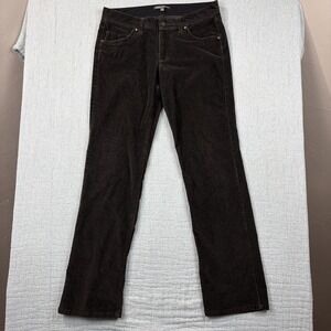 Horny Toad Corduroy Straight Pants, Women 8 (32x32) Brown Stretch Corduroy